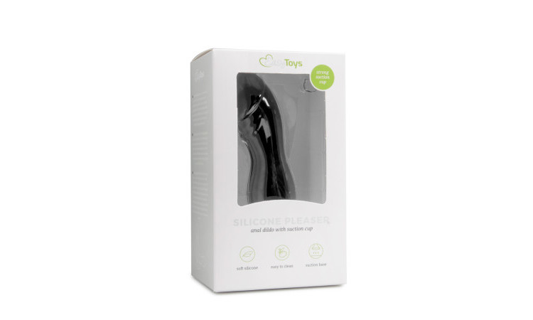 Black Silicone Suction Cup Dildo - Image 2