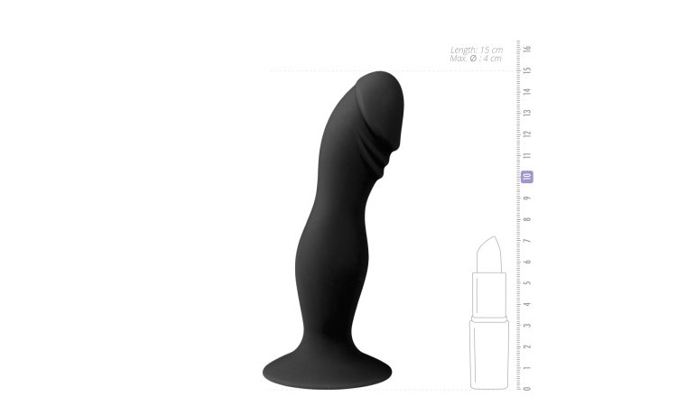 Black Silicone Suction Cup Dildo - Image 4