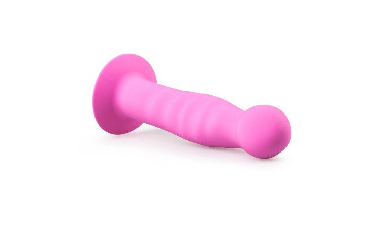Silicone Suction Cup Dildo - Pink - Image 3