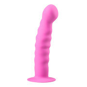 Silicone Suction Cup Dildo - Pink - Image 1