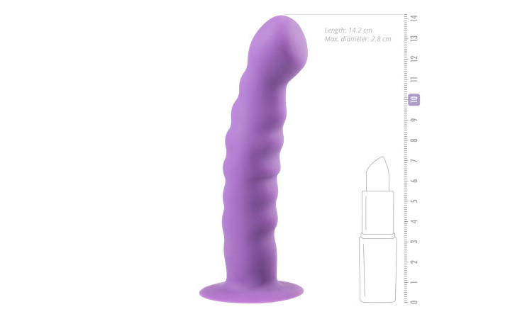 Silicone Suction Cup Dildo - Purple - Image 2