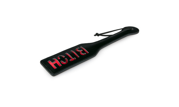 Black Leather Paddle - Bitch - Image 4