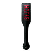 Black Leather Paddle - Bitch - Image 1