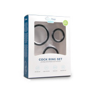 Three Size Cockring Set - Black - Image 2