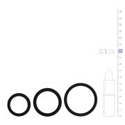 Three Size Cockring Set - Black - Image 3