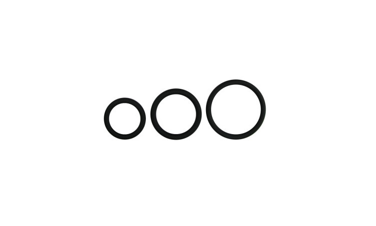 Three Size Cockring Set - Black - Image 1