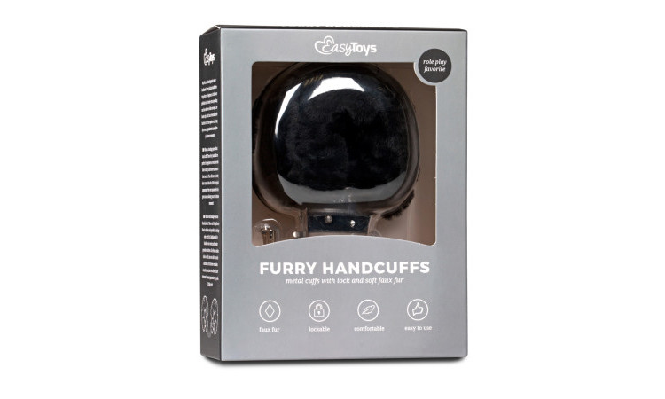 Furry Handcuffs - Black - Image 2
