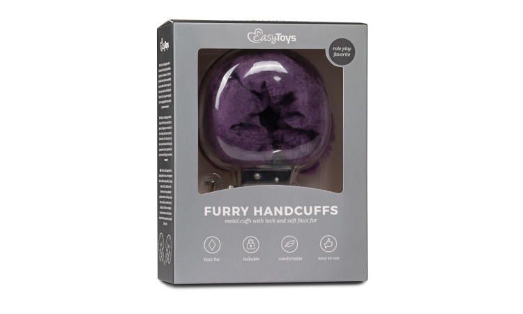 Furry Handcuffs - Purple - Image 2