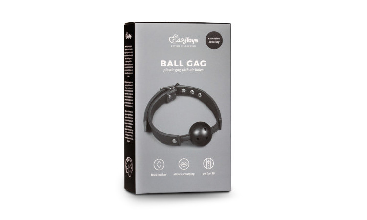 Ball Gag With PVC Ball - Black - Image 2