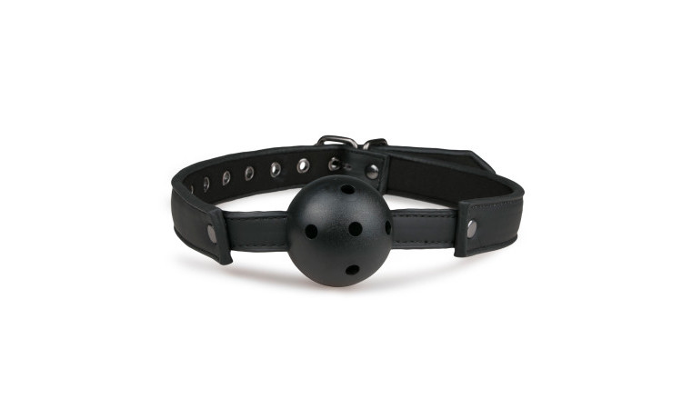 Ball Gag With PVC Ball - Black - Image 3