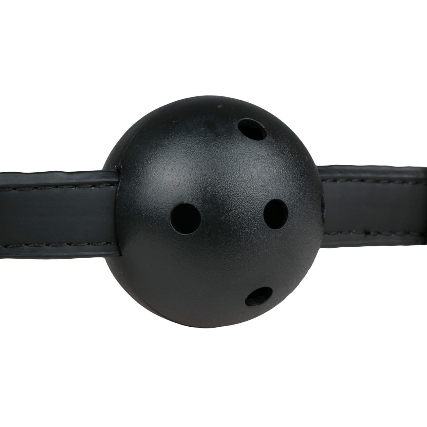 Ball Gag With PVC Ball - Black - Image 4.