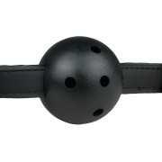 Ball Gag With PVC Ball - Black - Image 4