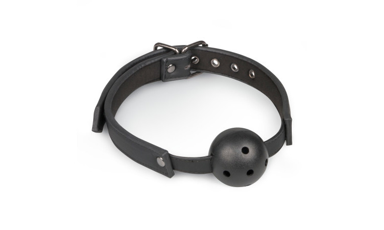 Ball Gag With PVC Ball - Black - Image 1