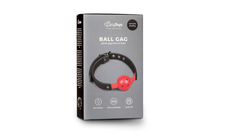 Ball Gag With PVC Ball - Red - Image 2