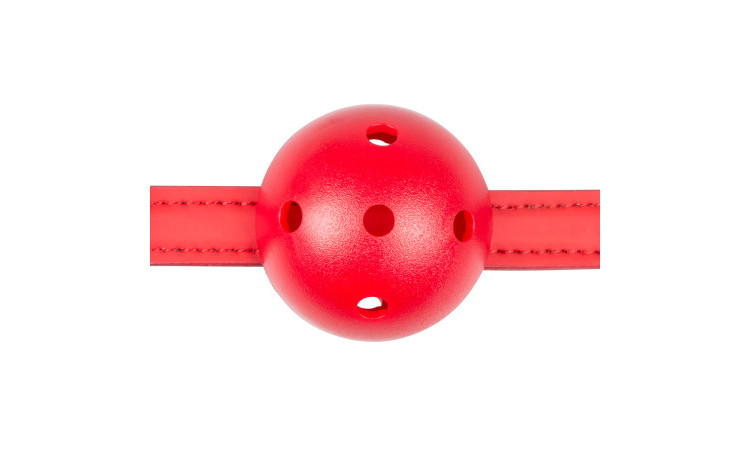 Ball Gag With PVC Ball - Red - Image 3