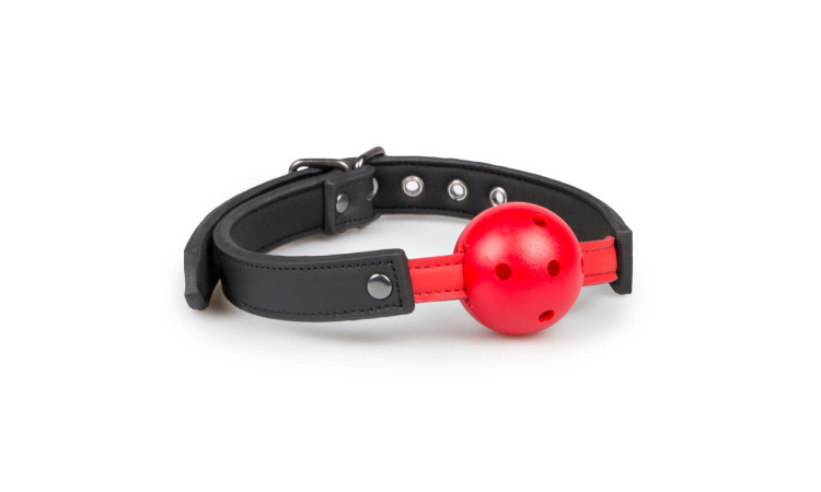 Ball Gag With PVC Ball - Red - Image 4