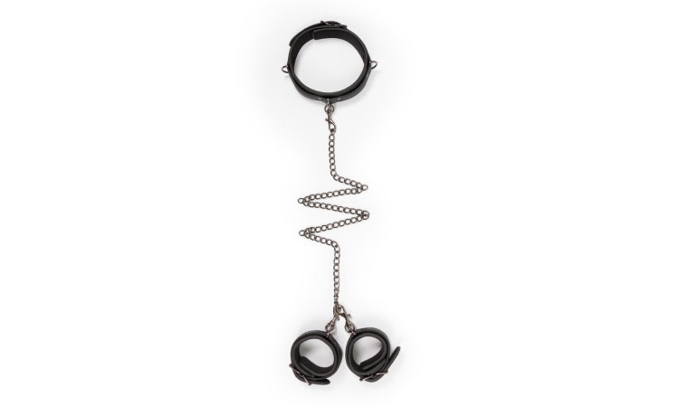 Leather Collar With Handcuffs - Image 4