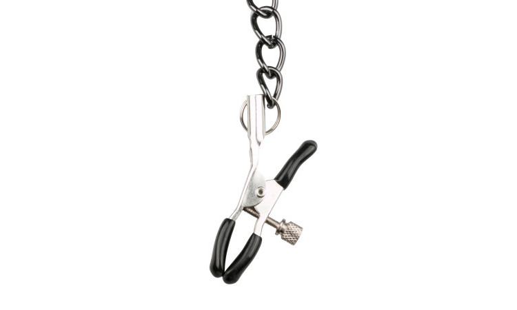 Leather Collar With Nipple Chains - Image 5