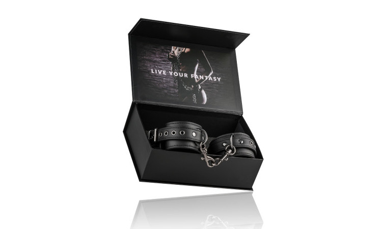 Black Faux Leather Handcuffs - Image 7