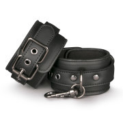 Black Faux Leather Handcuffs - Image 1