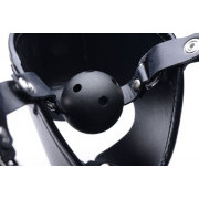 Puppy Play Mask With Ball Gag - Black - Image 2