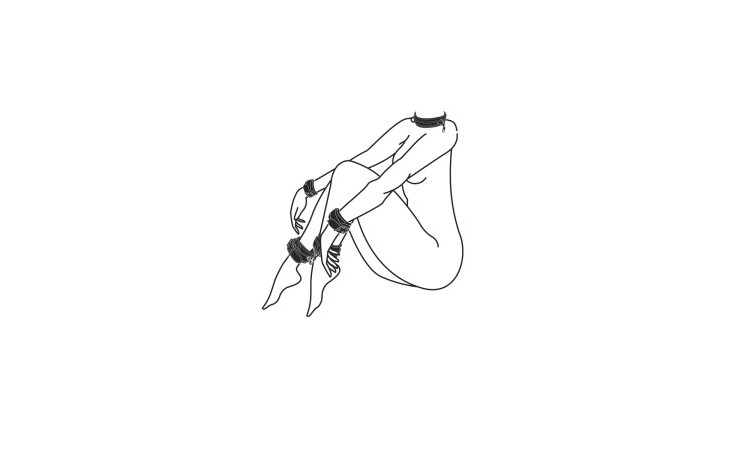 Fetish set with collar, ankle- and wrist cuffs - Image 2