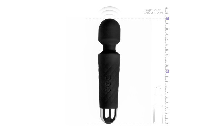 EasyToys Mini Wand Vibrator - Black - Image 4