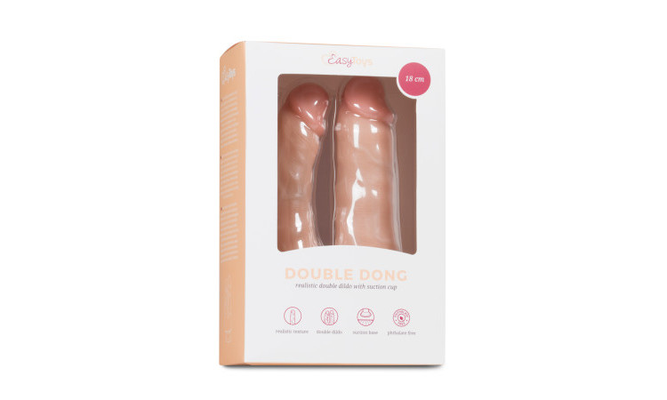 Realistic Double Dildo With Suction Cup - 18 cm - Image 2