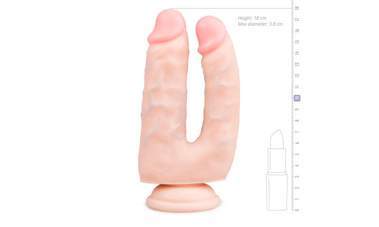 Realistic Double Dildo With Suction Cup - 18 cm - Image 5
