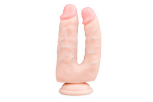 Realistic Double Dildo With Suction Cup - 18 cm
