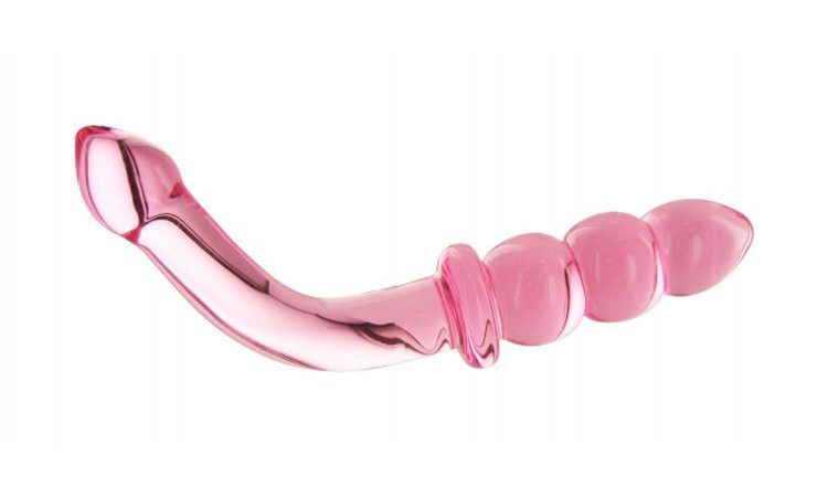 Hamsa Glass G-spot/P-spot Dildo - Pink - Image 1
