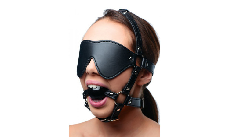 Blindfold Harness and Ball Gag - Image 2