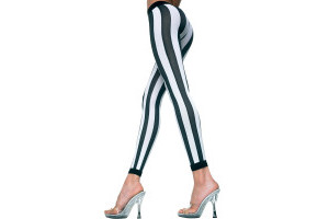Vertical Striped Leggings - Black/White