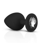 Silicone Buttplug Set with Diamond - Black - Image 3