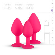 Silicone Butt Plug with Diamond - Pink - Image 11