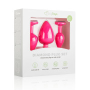 Silicone Butt Plug with Diamond - Pink - Image 6