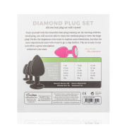Silicone Butt Plug with Diamond - Pink - Image 8
