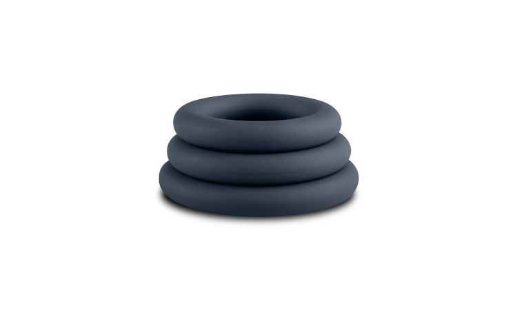 Boners 3-Piece Cock Ring Set - Grey - Image 4