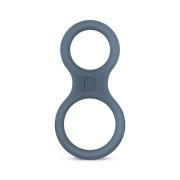 Boners Silicone Cock Ring And Ball Stretcher - Grey - Image 1