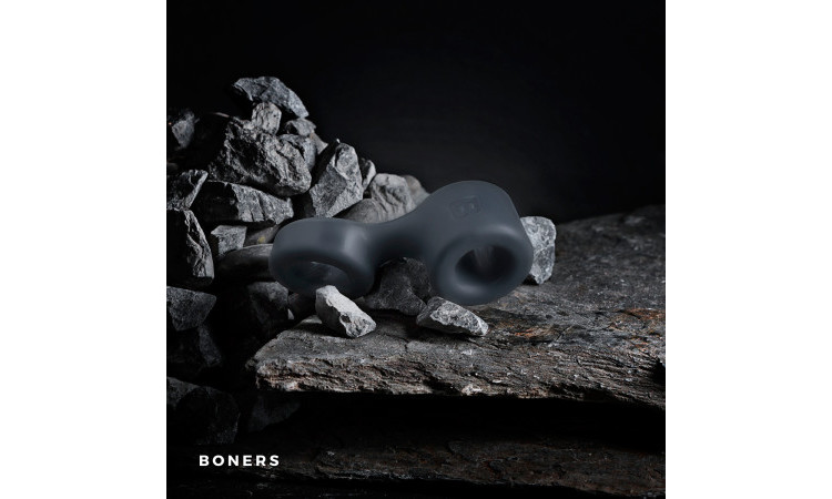 Boners Cock Ring And Ball Stretcher - Grey - Image 2