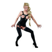 Black latex basque with open cups - Image 3