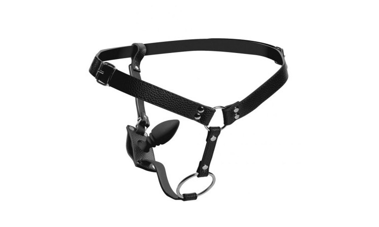 Harness With Cock Ring And Anal Plug - Image 1