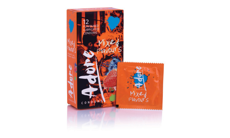 Adore Flavours Condoms - 12 Condoms - Image 1
