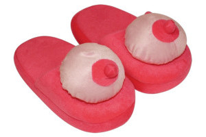 Pink-coloured slippers