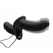Power Pegger Double Strap-On Vibrator - Black - Image 2