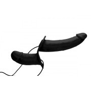 Power Pegger Double Strap-On Vibrator - Black - Image 3