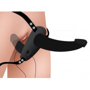 Power Pegger Double Strap-On Vibrator - Black - Image 5