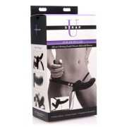 Power Pegger Double Strap-On Vibrator - Black - Image 6