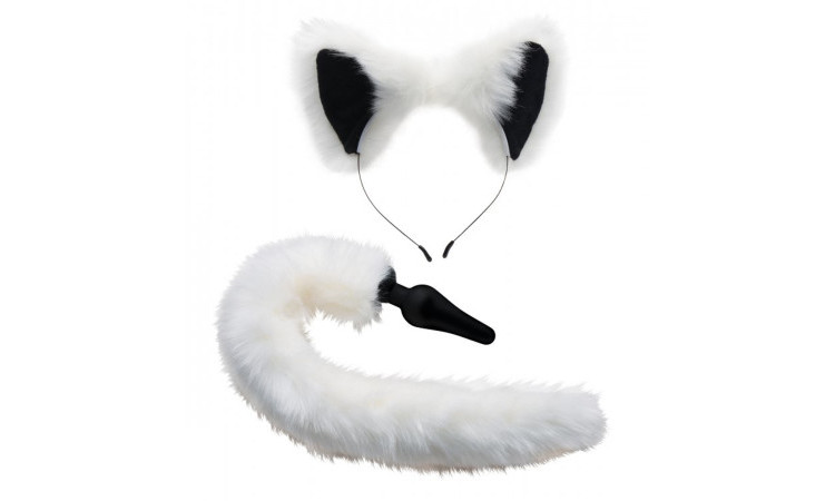 White Fox Tail and Ears Set - Image 1
