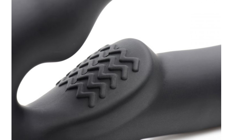 Evoke Vibrating Strapless Strap-On - Black - Image 3